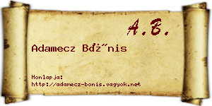 Adamecz Bónis névjegykártya